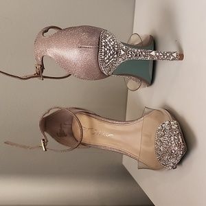 Beautiful blush pink with rhinestone heels